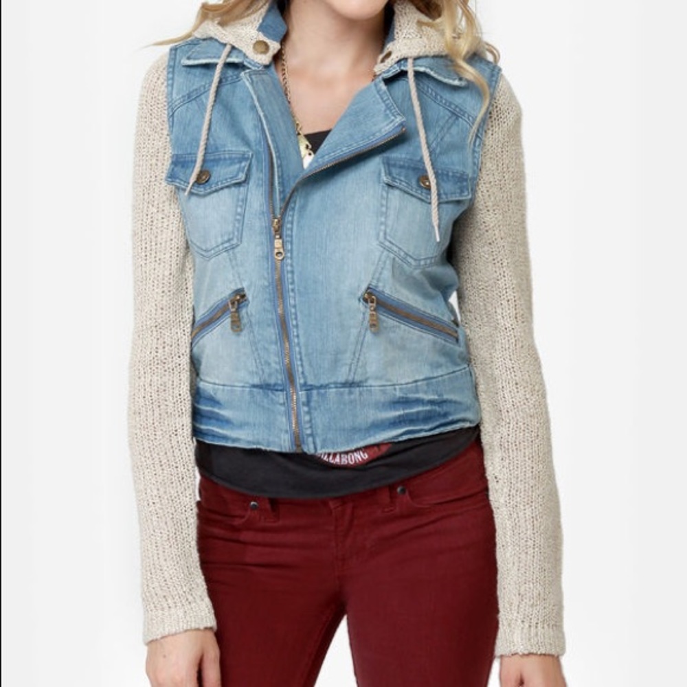 Billabong tan knit Jean jacket